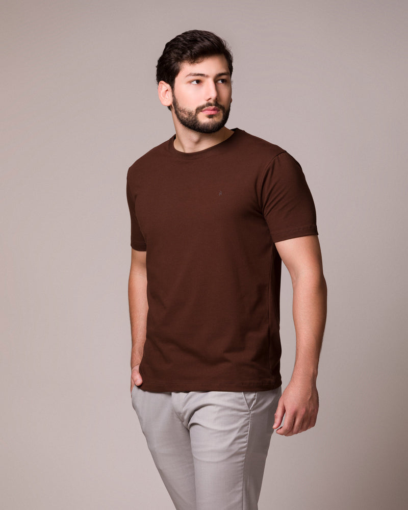 CAMISETA BÁSICA PUNTO H MARRÓN