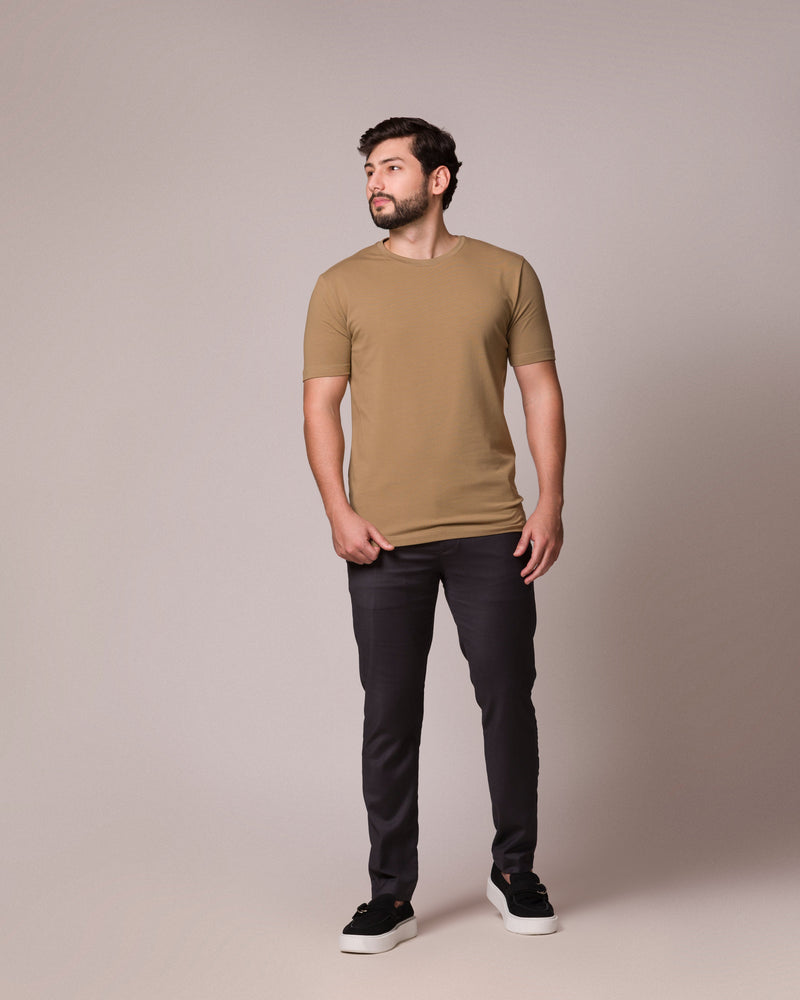 CAMISETA BÁSICA PUNTO H PAJA