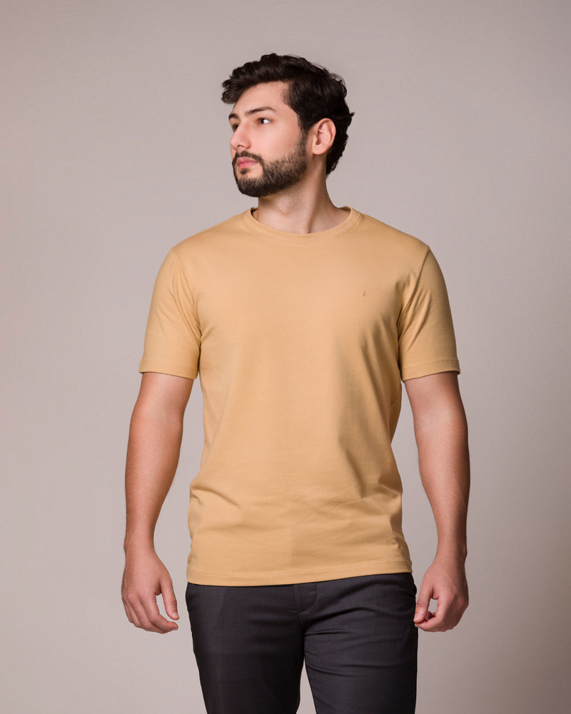 CAMISETA BÁSICA PUNTO H BEIGE