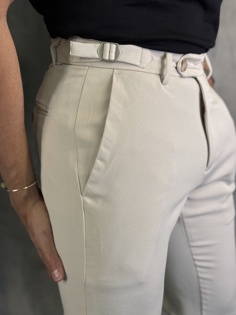 PANTALÓN SASTRERÍA VERONA AJUSTE LATERAL PUNTO H ARENA