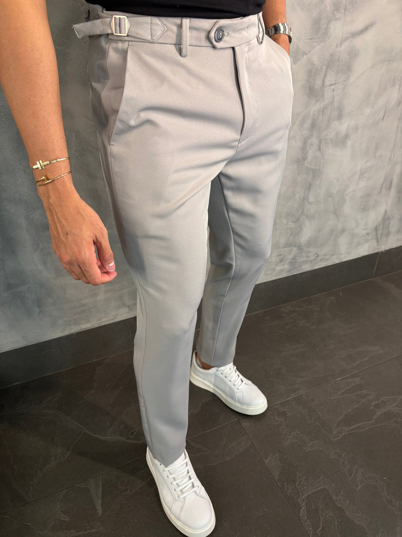 PANTALÓN SASTRERÍA VERONA AJUSTE LATERAL PUNTO H GRIS GIZ