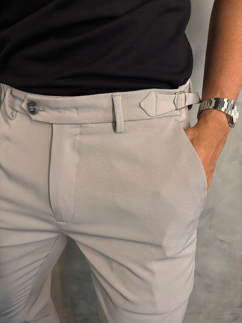 PANTALÓN SASTRERÍA VERONA AJUSTE LATERAL PUNTO H GRIS GIZ